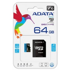 Memoria MicroSD Adata 64GB Clase 10 A1 -Con Adaptador