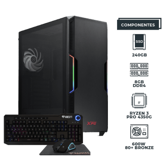 PC Intelec Nova Plus R3-Pro 4350G - 8GB - 240GB-SSD - Starker - Kit 3en1