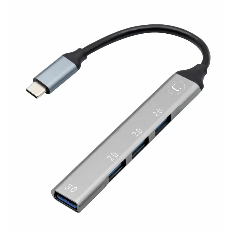 ADAPTADOR HUB UNNO USB-C A 3xUSB-A 2.0 - 1xUSB-A 3.0