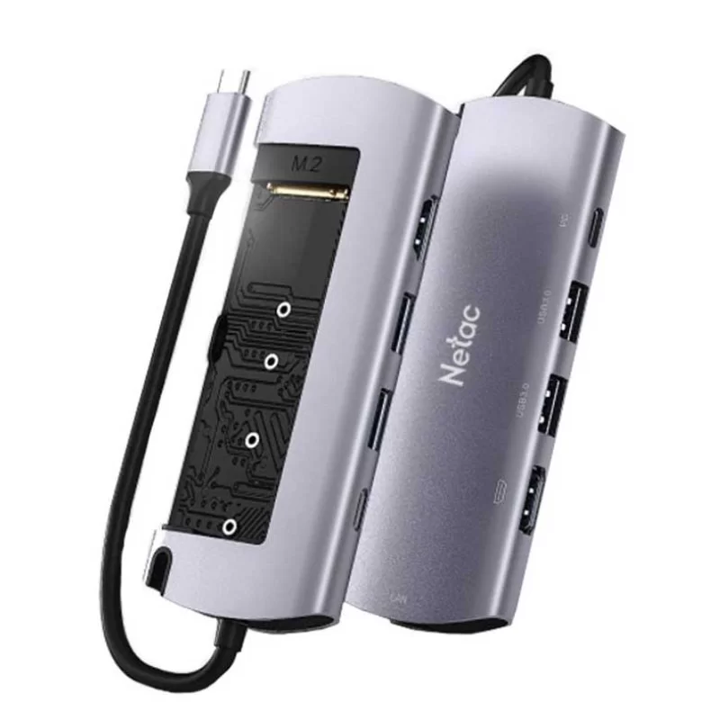 Netac WH41 Hub-Encapsulador M.2 Sata-NGFF USB-C -USB-A - HDMI - RJ45 - USB-C