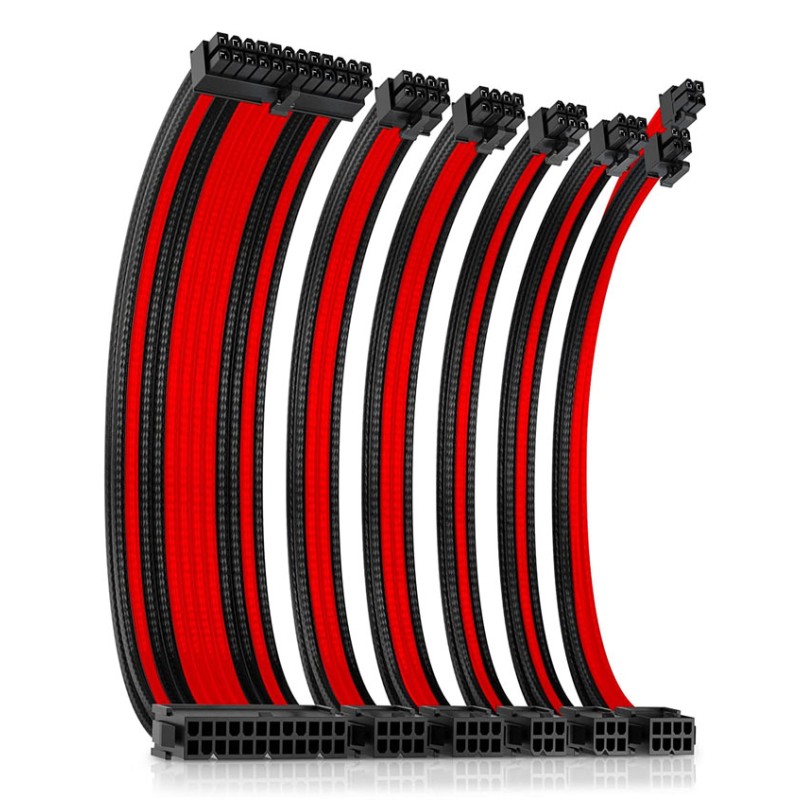 Kit de cables de extensión Antec V2 - Negro-Rojo conector Negro