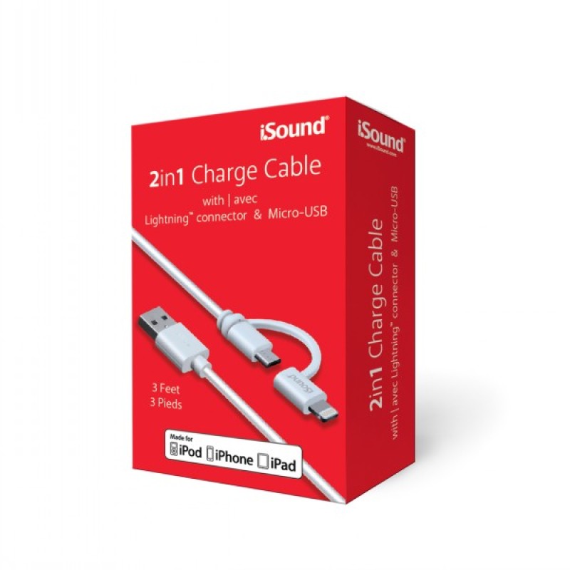 CABLE ISOUND Micro USB + Lightning