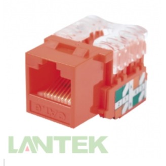 Conector Lantek Jack Keystone Hembra Cat6 - Rojo
