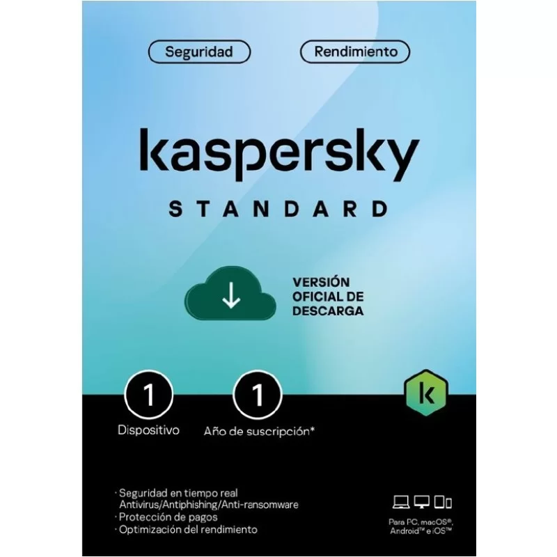 Kaspersky ANTIVIRUS STANDARD - Descarga - 1 Usuario - 1 año