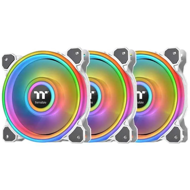 CL-F100-PL12SW-A - Intelec | Tecnología y Fitness VENTILADOR THERMALTAKE RIING QUAD 12 RGB - 3PACK - BLANCO