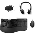 TECLADO MICROSOFT ERGONOMICO USB - ESPAÑOL + HEADSET Y PARLANTE MODERN