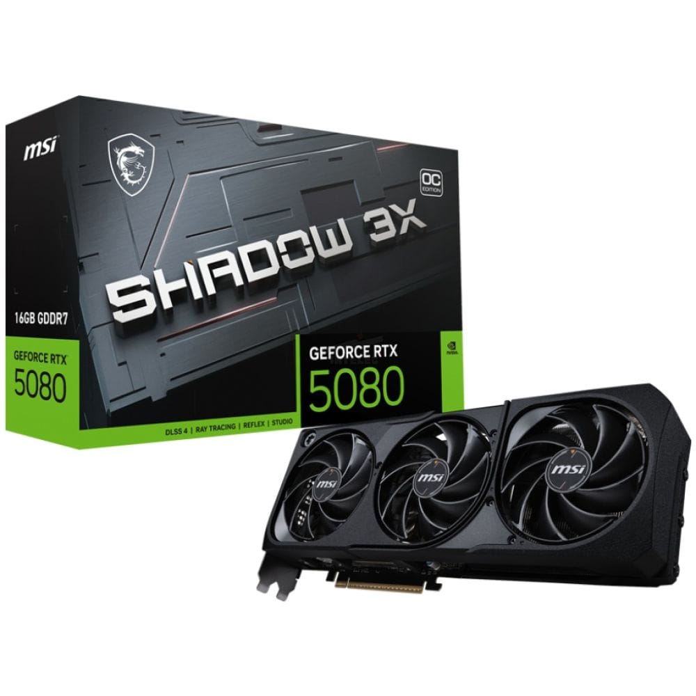 TARJETA DE VIDEO MSI RTX 5080 16GB SHADOW 3X OC - Imagen 1