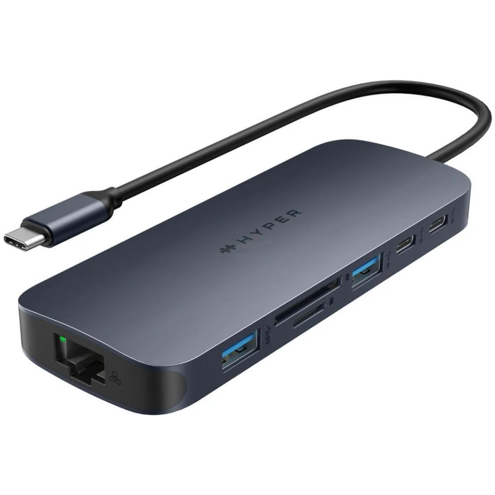 ADAPTADOR HUB HYPER USB-C a 2 PUERTO USB 3.0 - 1 PUERTOS USB-C - 2 HDMI - 1 RJ45 - MICROSD - Imagen 1