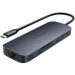 ADAPTADOR HUB HYPER USB-C a 2 PUERTO USB 3.0 - 1 PUERTOS USB-C - 2 HDMI - 1 RJ45 - MICROSD