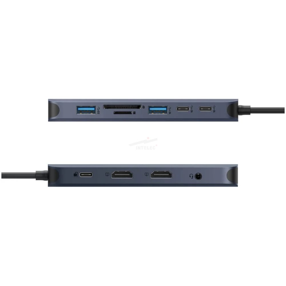 ADAPTADOR HUB HYPER USB-C a 2 PUERTO USB 3.0 - 1 PUERTOS USB-C - 2 HDMI - 1 RJ45 - MICROSD - Imagen 2