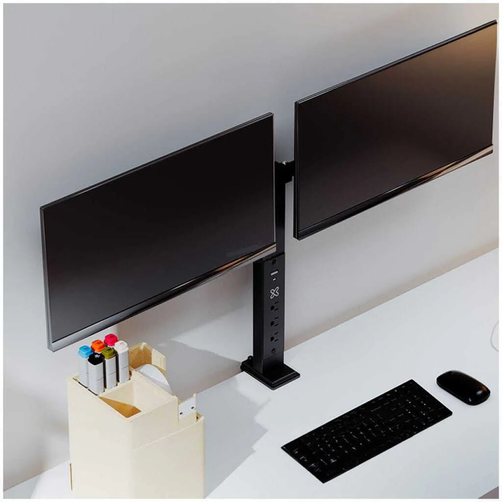 SOPORTE KLIP PARA 2 MONITORES - CON REGLETA INTEGRADA - 13-32" - Imagen 3