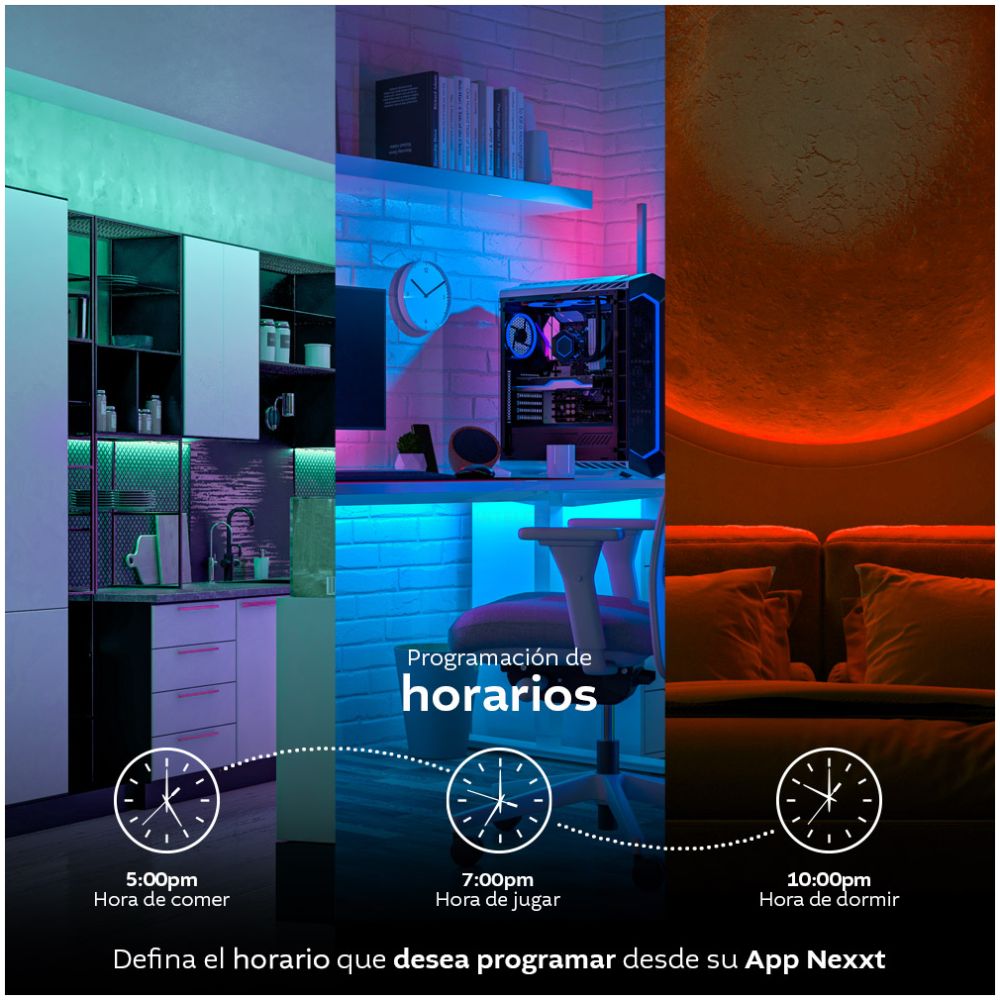 TIRA DE LUZ LED NEON INTELIGENTE WIFI NEXXT - RGBIC - 5 METROS - Imagen 4