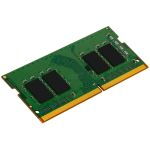 Green desktop RAM DIMM module with four black memory chips and gold edge connector.