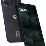 Two dark smartphones angled together; back shows a four‑camera module and a FIFA emblem, front device displays time 11:35 on a dark wallpaper.