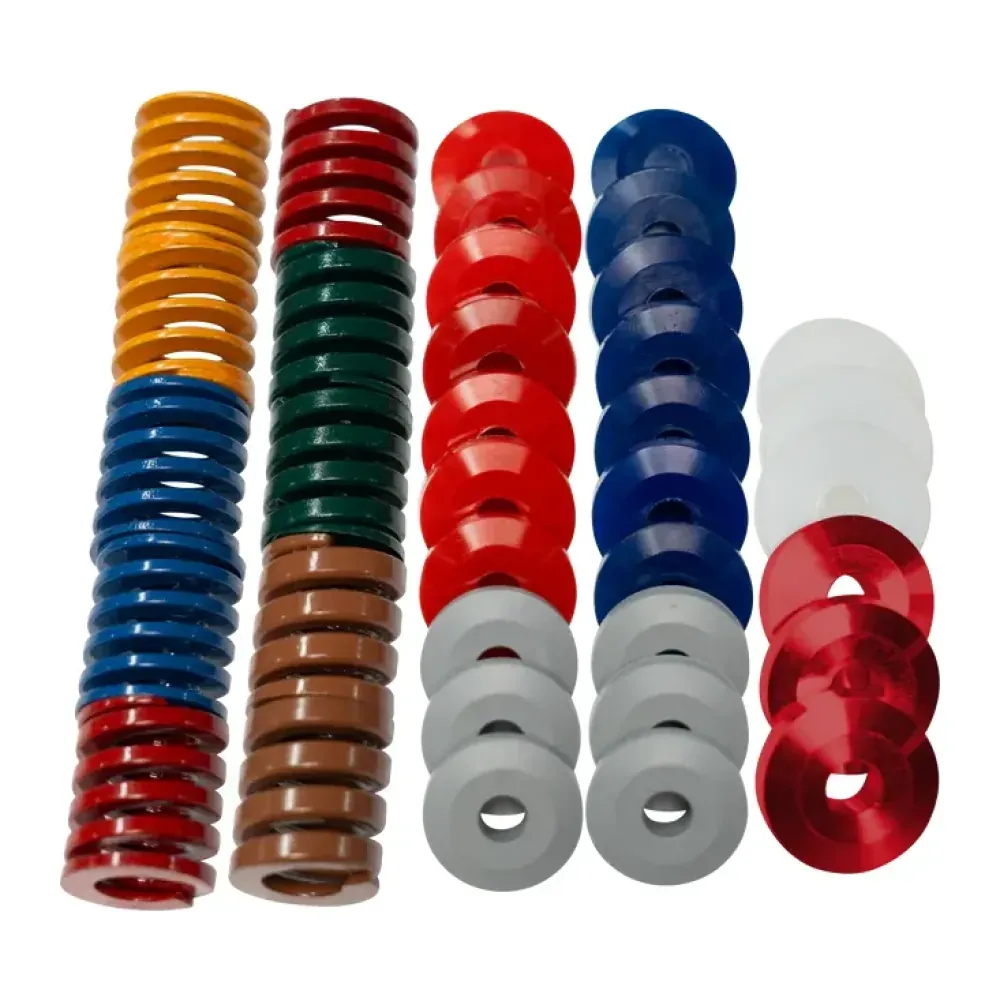 Stacks of colorful poker chips arranged by color on a white background