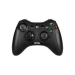 Black MSI gamepad controller with two thumbsticks, a D‑pad, and four colored action buttons (Y, X, B, A) plus Back and Start buttons and MSI logo in the center.