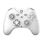 White game controller with two joysticks, D-pad, and color-coded A/B/X/Y buttons on the right side.