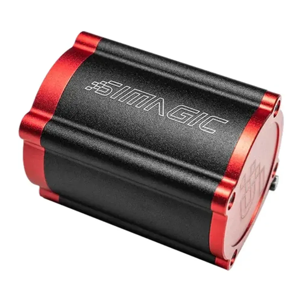 Black and red cylindrical battery with 'MAGIC' branding shown at an angle.
