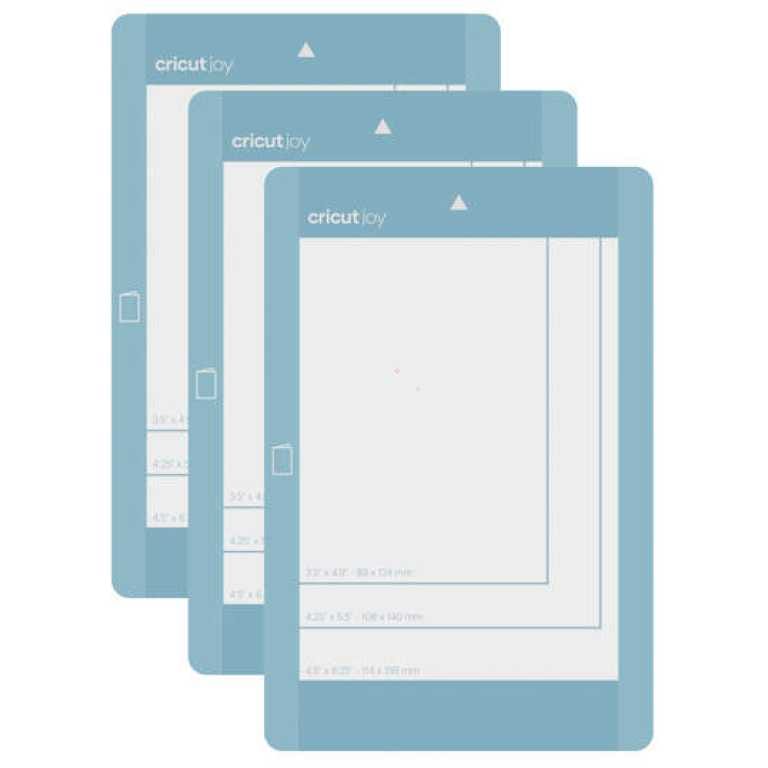 Three blue Cricut Joy cutting machines shown in a staggered stack, illustrating multiple devices/plans for use.