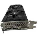 Graphics card rear bracket with metal honeycomb venting and three ports: HDMI, DisplayPort, and DVI, visible along the edge
