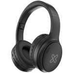 Black over-ear headphones with cushioned ear cups and matte finish, logo on the outer ear cup.