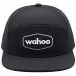 Black trucker cap with a gray-bordered 'wahoo' patch on the front panel.
