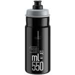 Black 550 ml Jet racing water bottle with gray flip-top cap and white text along the side, including 'ml 550' and 'Jet' branding.