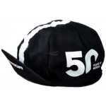 Black cycling cap with a large white '50' and small 'Years of Merida' wording, celebrating 50 years.