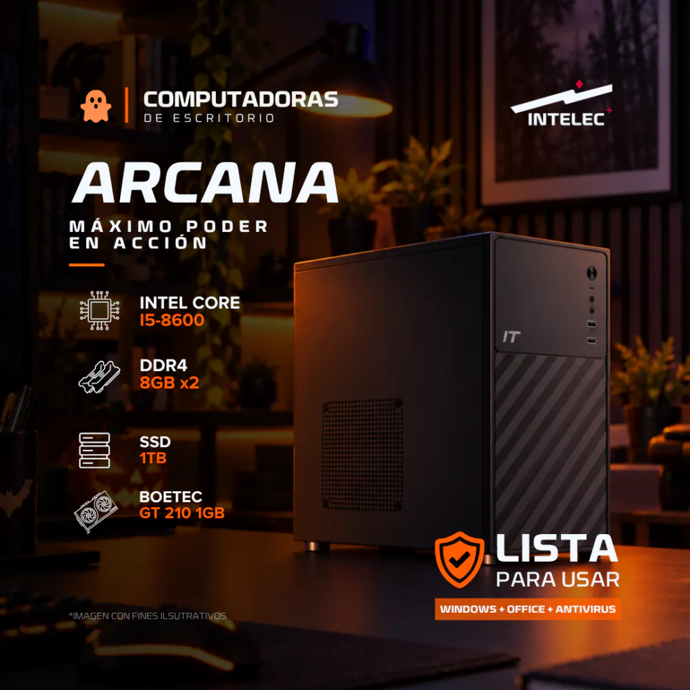 PC HOMEOFFICE – ARCANA – INTEL CI5 8600 – 1TB – 16GB – GT-210