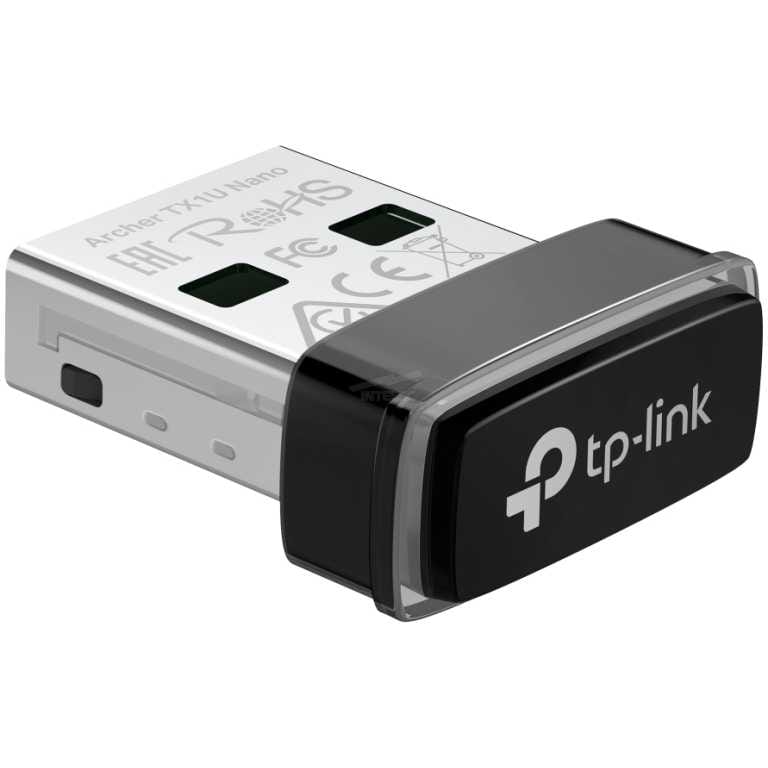 TP-Link USB wireless network adapter (dongle) with black cap and silver body