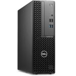 Front view of a Dell OptiPlex 3000 desktop tower showing USB ports, audio jack, power button, and the Dell logo on the grille area.