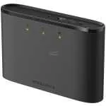 Mercusys black wireless router with green status LEDs on the front panel
