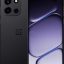 Back view of a black OnePlus smartphone showing a three-camera array with flash and OnePlus logo on the rear panel. Classic modern smartphone design with rounded edges.