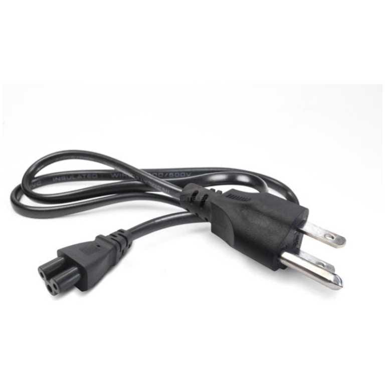 Black power cord with a standard US 3-prong plug on the right and a separate appliance connector on the left.