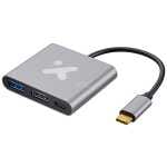 USB-C multiport adapter with USB-A and HDMI ports for laptop connections (PD power not shown)