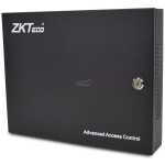 Black ZKTeco Advanced Access Control panel with a keyed lock, used for secure entry control.