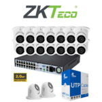 KIT Zkteco - 16 CAMARAS IP EYEBALL - 2 MP