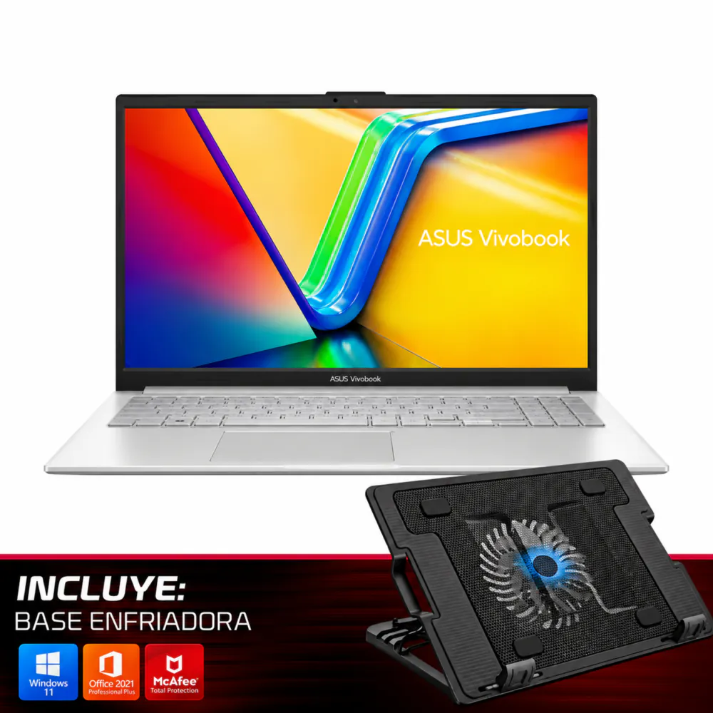 90NB0ZT1-M01390-C - Intelec | Tecnología y Fitness COMBO LAPTOP ASUS VIVOBOOK GO E1504 Ci3-N305 - 8GB - 256GB-SSD - 15.6" - W11