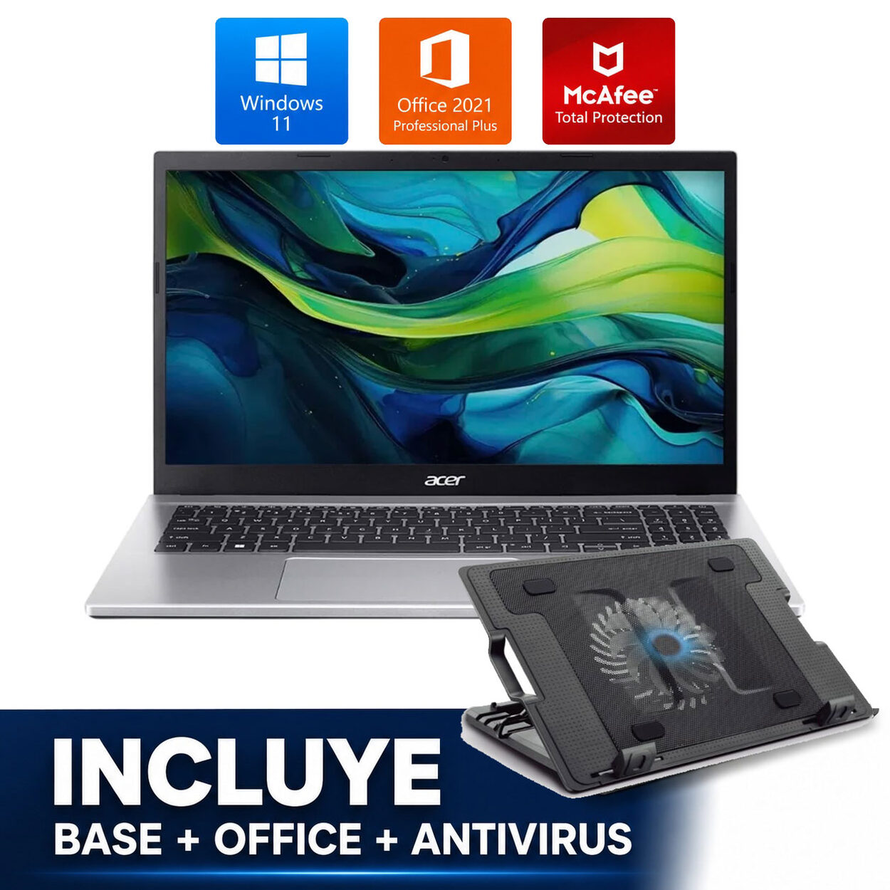 NX.DAKAL.004-COMBO COMBO LAPTOP ACER ASPIRE 3 R7-5825U - 16GB - 512GB-SSD - 15.6" - W11 - Imagen 1