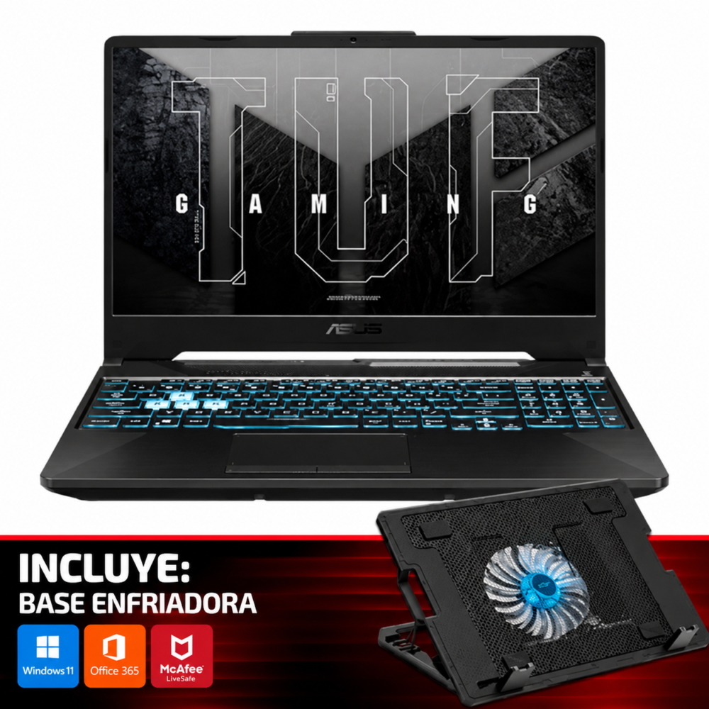 COMBO LAPTOP ASUS TUF GAMING FA506NCG R7-7445HS - 16GB - 512GB-SSD - RTX-3050 - 15.6" - ESP